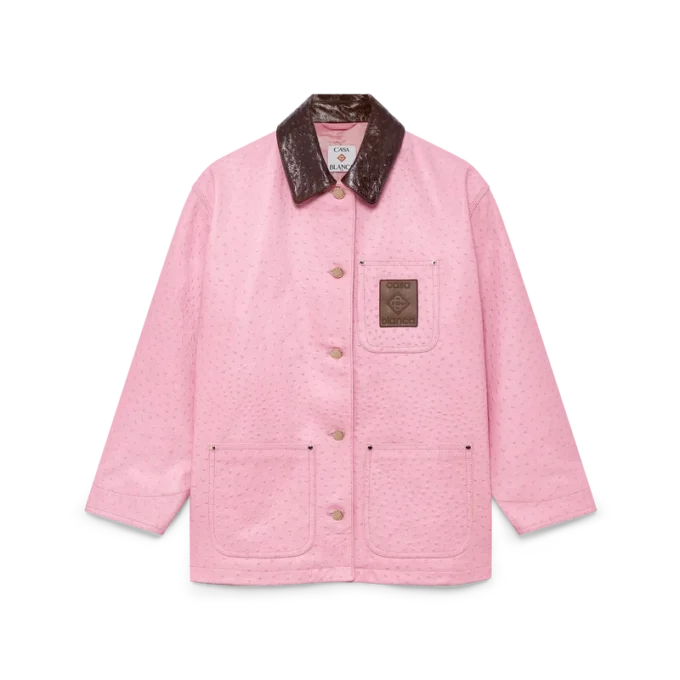 Arbeitsmantel aus geprägtem Leder