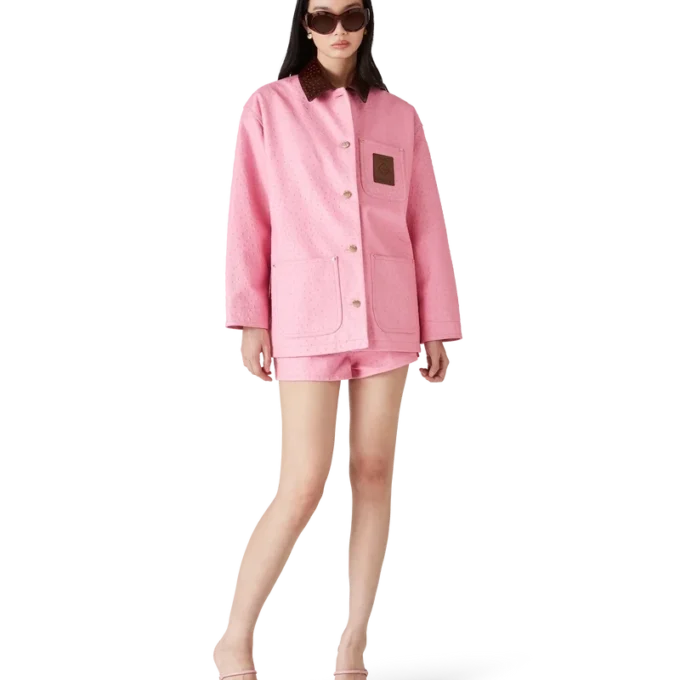 Arbeitsmantel aus geprägtem Leder