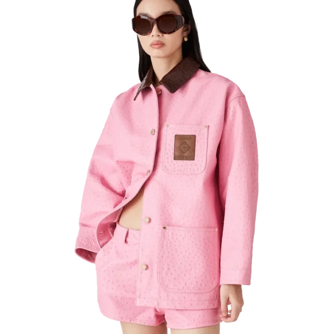 Arbeitsmantel aus geprägtem Leder