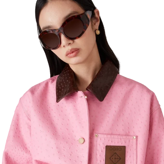 Arbeitsmantel aus geprägtem Leder