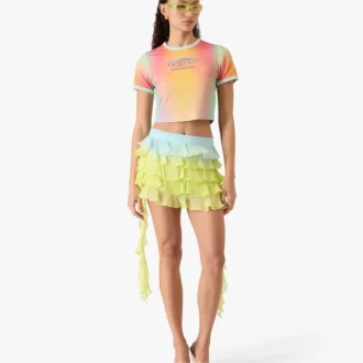 Baby-Shorts mit kurzen Ärmeln und Glas-Farbverlauf-Print