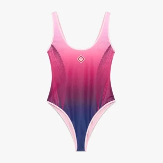 Badeanzug in Aubergine mit Farbverlauf