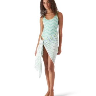 Badeanzug mit wellenförmigem Monogramm