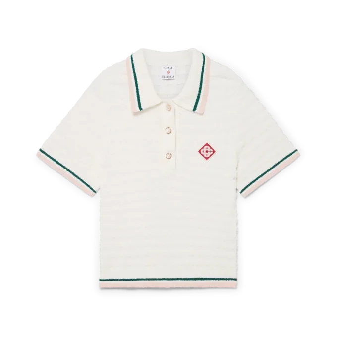 Baumwoll-Bouclé-Poloshirt