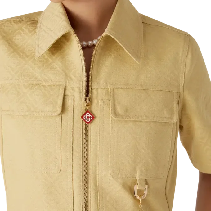 Baumwoll-Jacquard-Kleid mit Monogramm Baumwoll-Jacquard-Kleid mit Monogramm