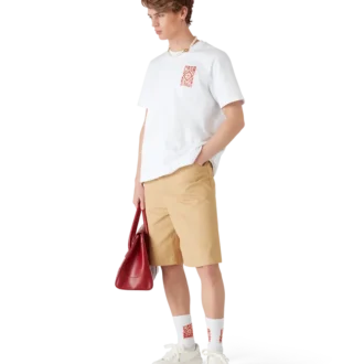 Baumwoll-Plissee-Shorts