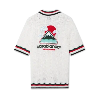 Baumwoll-Shirt „Montagne Ondulee“ mit kurzen Ärmeln und Häkeloptik