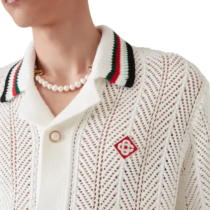 Baumwoll-Shirt „Montagne Ondulee“ mit kurzen Ärmeln und Häkeloptik Baumwoll-Shirt „Montagne Ondulee“ mit kurzen Ärmeln und Häkeloptik