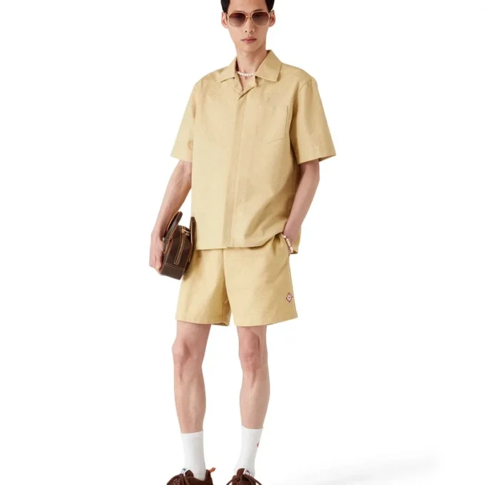 Baumwoll-Shorts aus Monogram-Jacquard