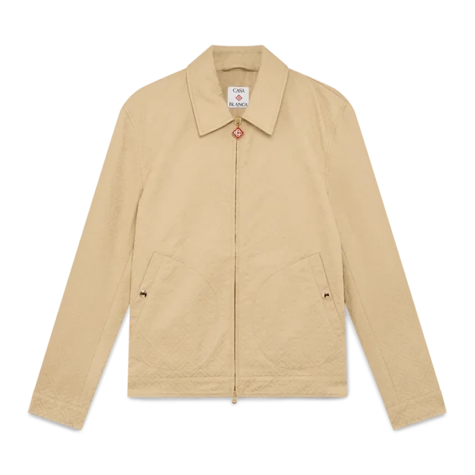 Baumwolljacke mit Monogramm-Jacquard