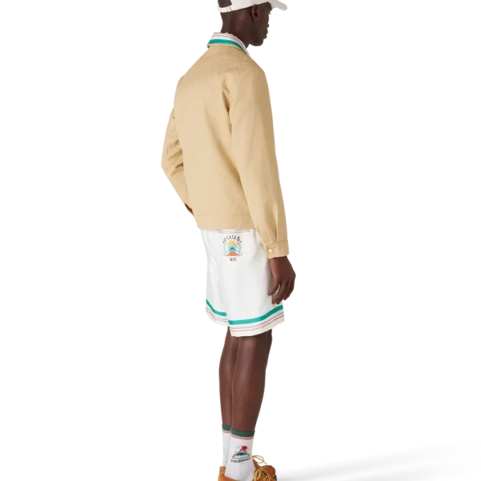 Baumwolljacke mit Monogramm-Jacquard