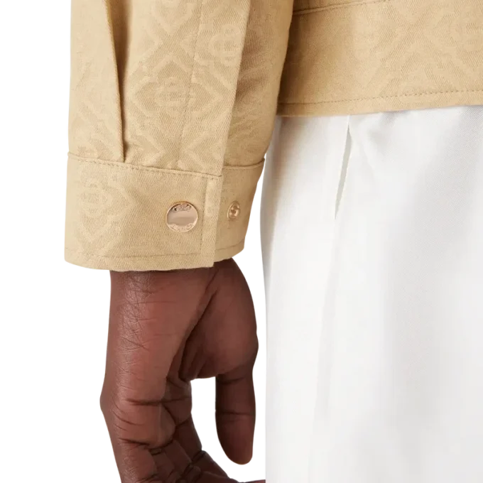 Baumwolljacke mit Monogramm-Jacquard