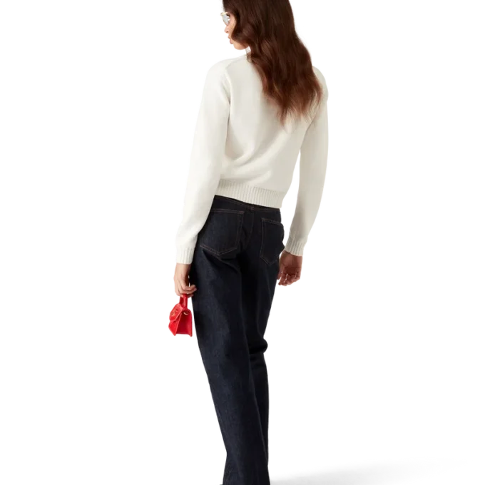 Baumwollpullover mit Pilzstickerei Baumwollpullover mit Pilzstickerei