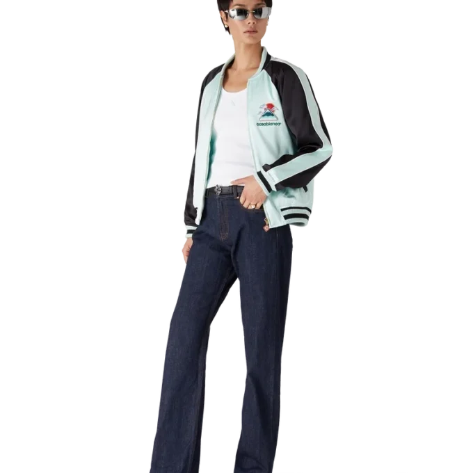 Bestickte Satin-Bomberjacke Bestickte Satin-Bomberjacke