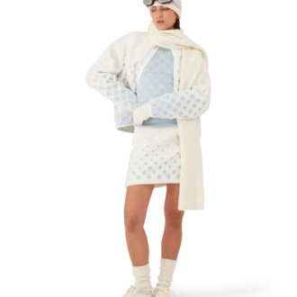 Bestickte, verkürzte Fleecejacke mit Monogramm in Farbverlauf