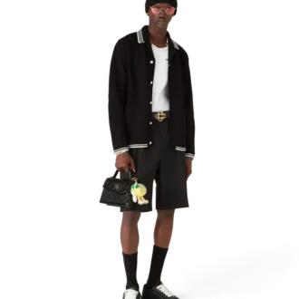 Besticktes Langarmhemd aus Baumwollhäkelstoff