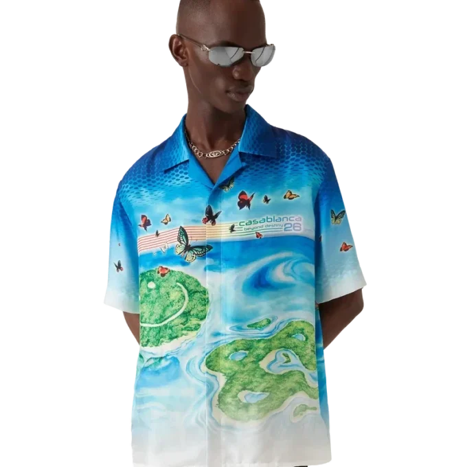 Beyond Destiny Kurzarm-Seidenhemd