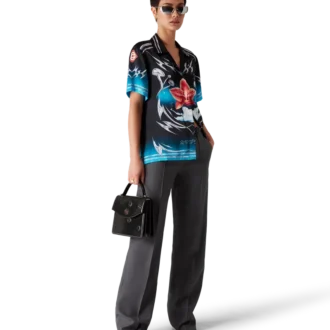 Blades Kurzarm-Hemd aus Seidensatin