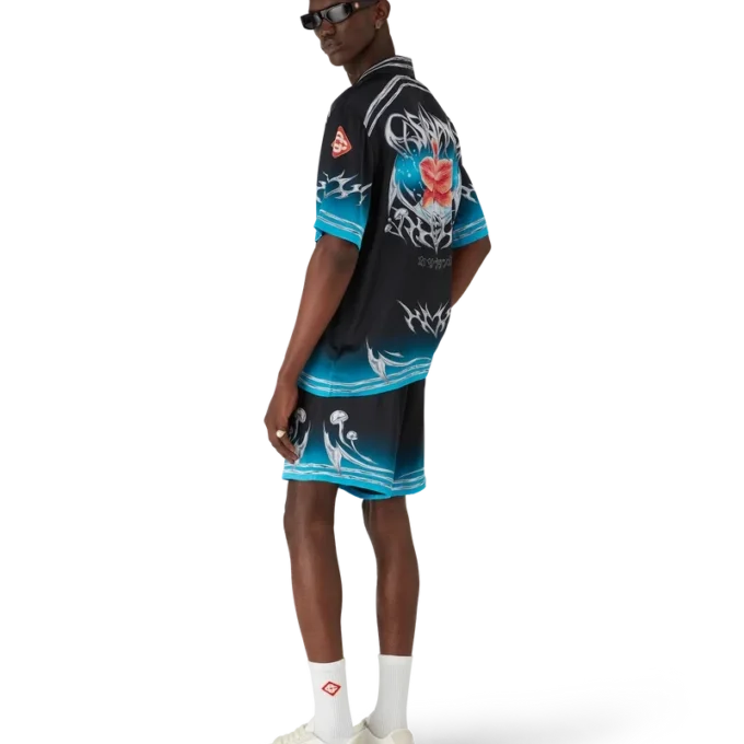 Blades Kurzarmhemd aus Seidensatin