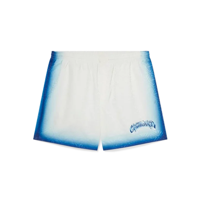Blaue Fade-Shorts