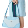 Blaue Jeanne Pochette-Umhängetasche Blaue Jeanne Pochette-Umhängetasche