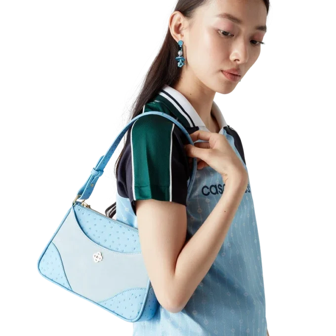 Blaue Jeanne Pochette-Umhängetasche Blaue Jeanne Pochette-Umhängetasche