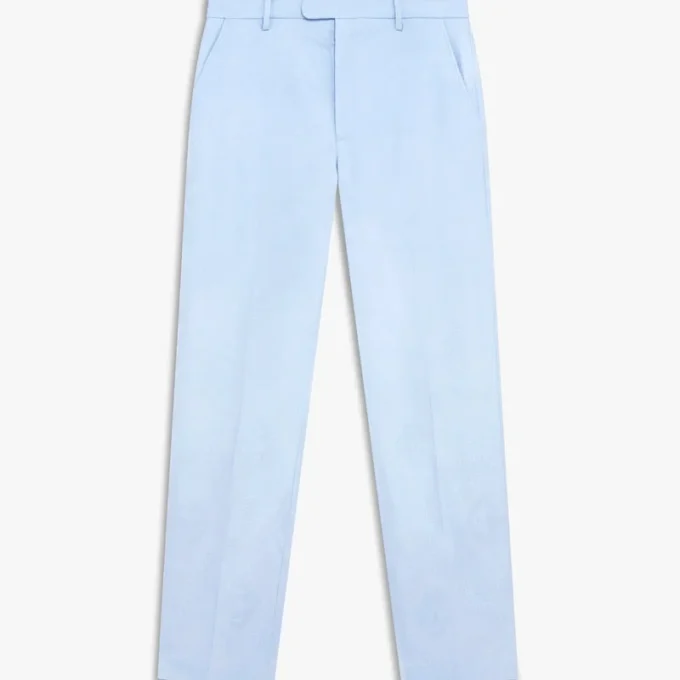 Blaue, maßgeschneiderte Jacquard-Hose mit Monogramm