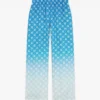 Blaue Seiden-Hose mit Diamond Monogram im Farbverlauf