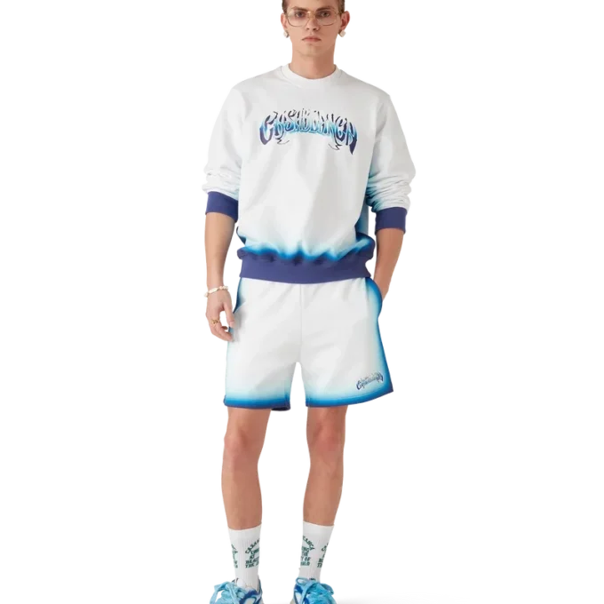Blaue Sweatshorts mit Farbverlauf