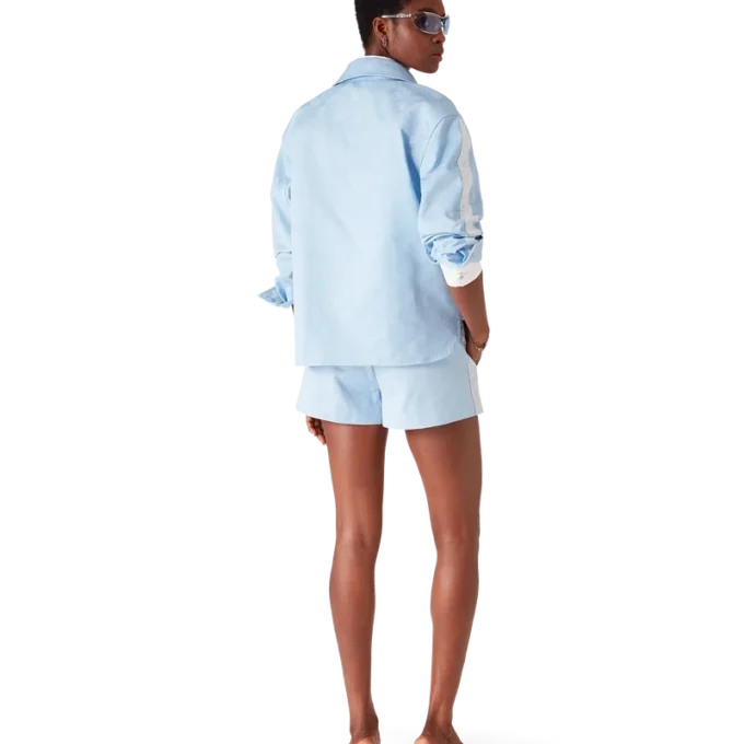 Blaues Monogram-Langarmhemd Blaues Monogram-Langarmhemd