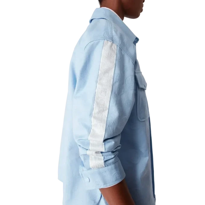 Blaues Monogram-Langarmhemd Blaues Monogram-Langarmhemd