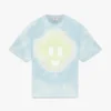 Blaues Oversized-T-Shirt mit kurzen Ärmeln und CC-Smile-Motiv im Tie-Dye-Look Blaues Oversized-T-Shirt mit kurzen Ärmeln und CC-Smile-Motiv im Tie-Dye-Look