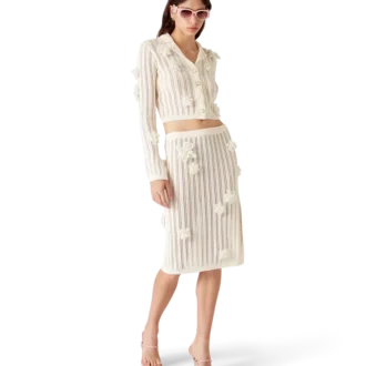 Blumen-Spitzen-Strickhemd