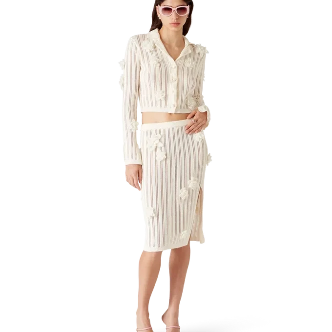 Blumen-Spitzen-Strickrock