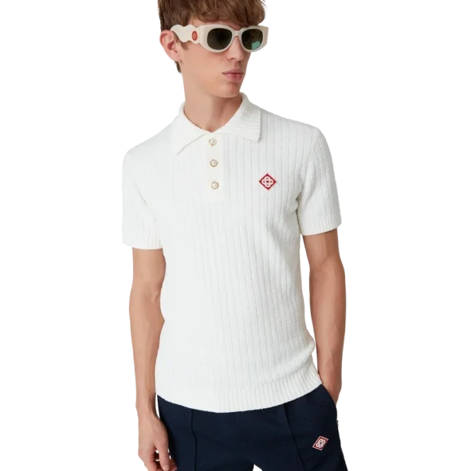 Bouclé-Poloshirt
