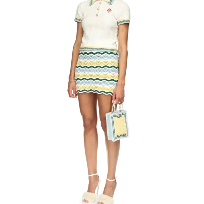 Bouclé-Rock mit Wellenmuster