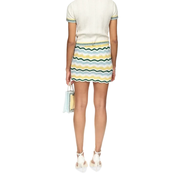 Bouclé-Rock mit Wellenmuster