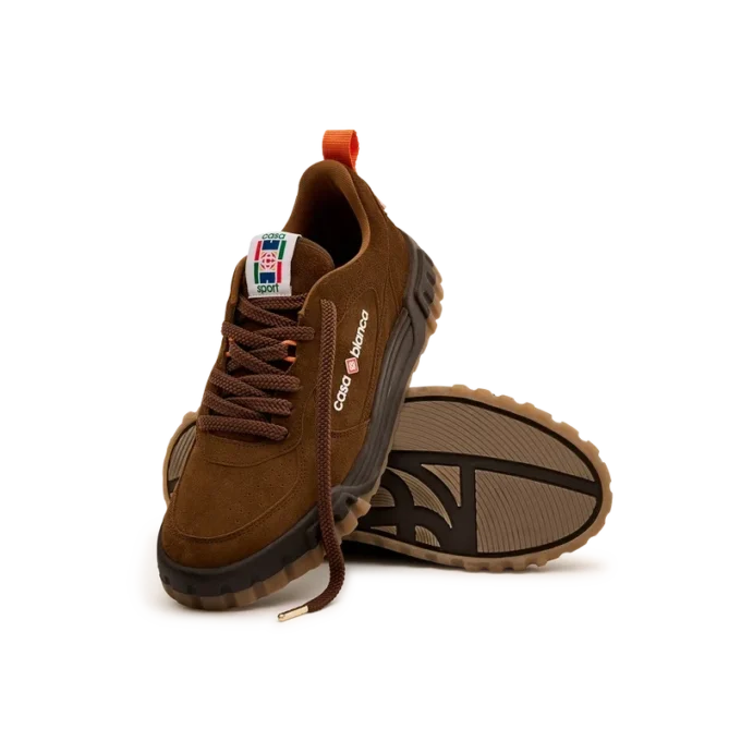 Brauner Court-Sneaker aus Wildleder für Damen