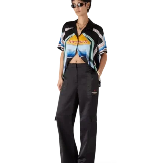 Cargohose aus Nylon und Satin im Mountain-Camo-Design