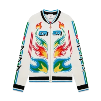 Casa Club-Jacke aus Baumwollstrick mit „Flame Laurel“-Motiv
