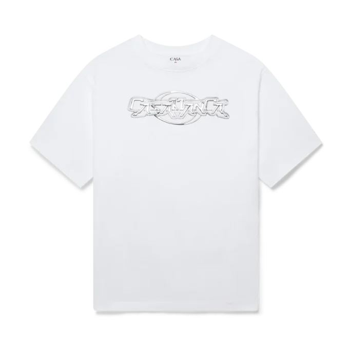 Casablanca Chrome Oversized-Short-T-Shirt mit kurzen Ärmeln Casablanca Chrome Oversized-Short-T-Shirt mit kurzen Ärmeln