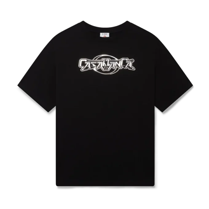 Casablanca Chrome Oversized-Short-T-Shirt mit kurzen Ärmeln Casablanca Chrome Oversized-Short-T-Shirt mit kurzen Ärmeln