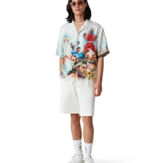 Celebration Du Sport Kurzarm-Seidenhemd