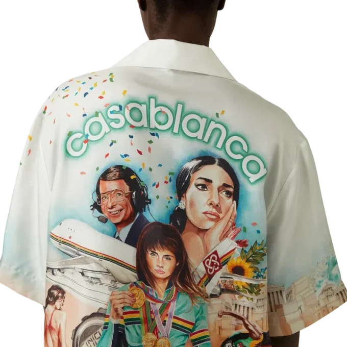 Celebration Du Sport Kurzarm-Seidenhemd