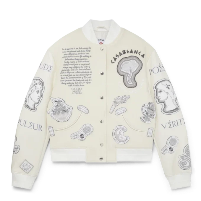 Chenille-Patchwork-Bomberjacke