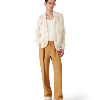 Chino aus Wolle mit Falten