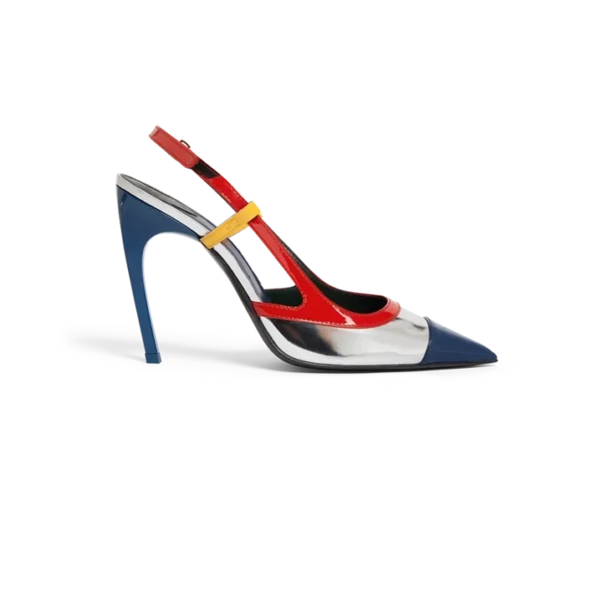 Chrome Arch Slingback-Pumps