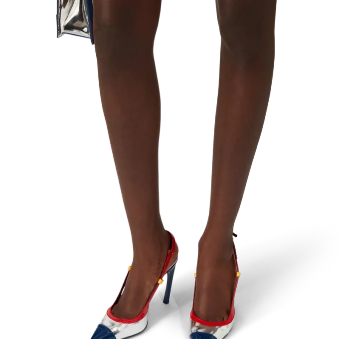 Chrome Arch Slingback-Pumps