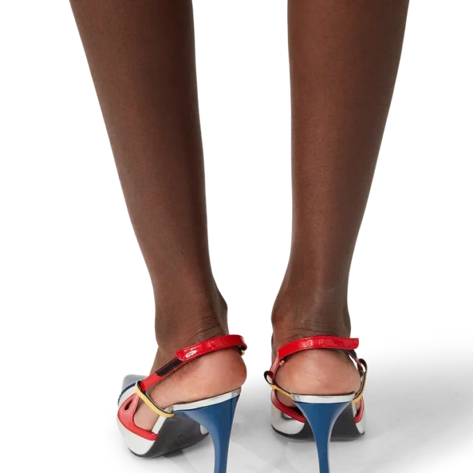 Chrome Arch Slingback-Pumps