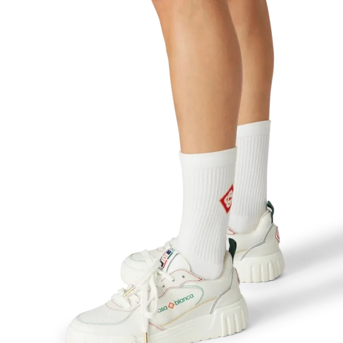 Court Sneakers für Damen in Weiß und Multicolor Court Sneakers für Damen in Weiß und Multicolor